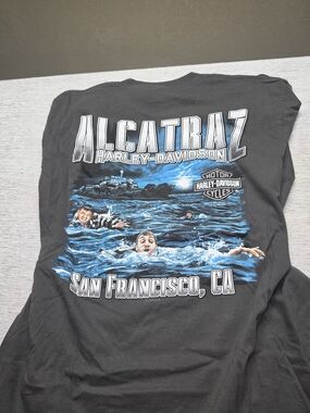 Harley-Davidson Black & Blue Alcatraz San Francisco Graphic T-Shirt